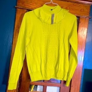 J. Crew Pointelle Ruffle Sweater NWT Medium